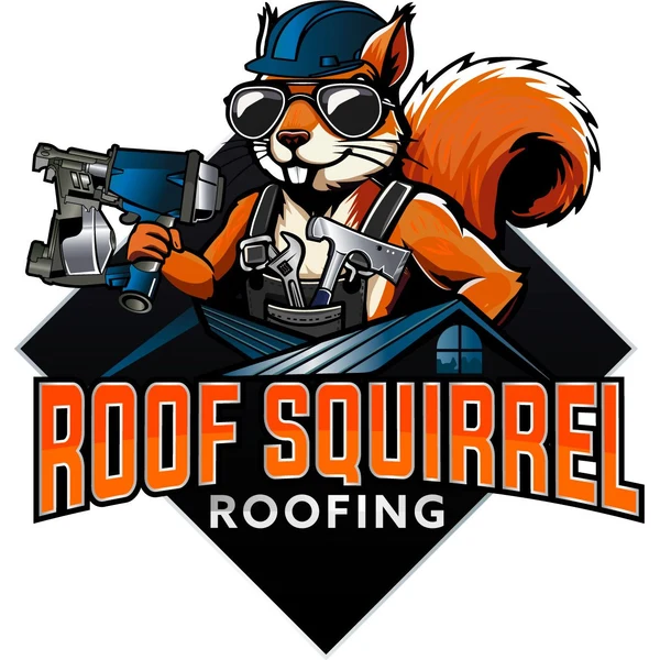 Roof Squirrel Roofing mascot logo